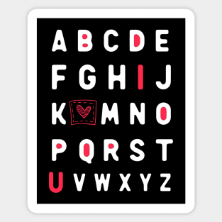 ABCD I Love You Sticker